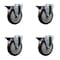 Service Caster 5'' Maroon Poly Wheel Swivel Bolt Hole Caster Set with Posi Lock Brakes, 4PK SCC-BH20S514-PPUB-MRN-PLB-4 - alternate 1